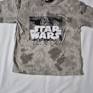 Boys Grey Licensed Star Wars 100% Cotton T-Shirt Size 7yo